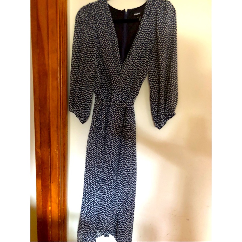 DKNY Size 14 long three quarter sleeve wrap dress